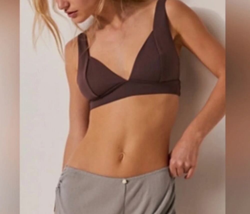 Free People Duo Corset Bralette Chocolate Merlot Sz Small